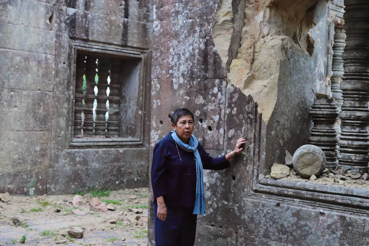 Her Excellency the Minister of Culture and Fine Arts Inspects and Assesses Damages to Preah Vihear Temple Resulting from 2025 Armed Conflicts